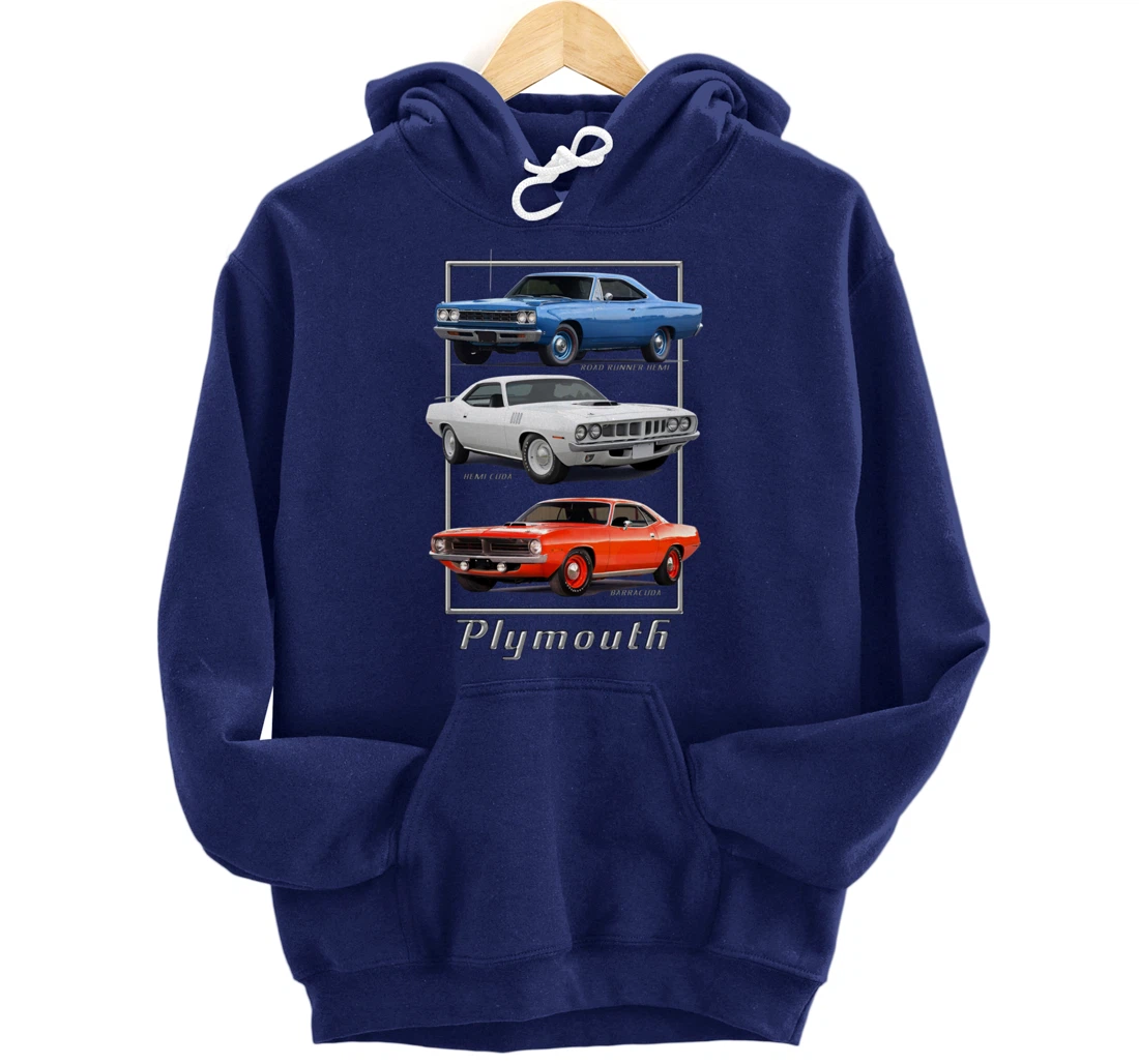 Plymouth Classic American Muscle Cars Pullover Hoodie