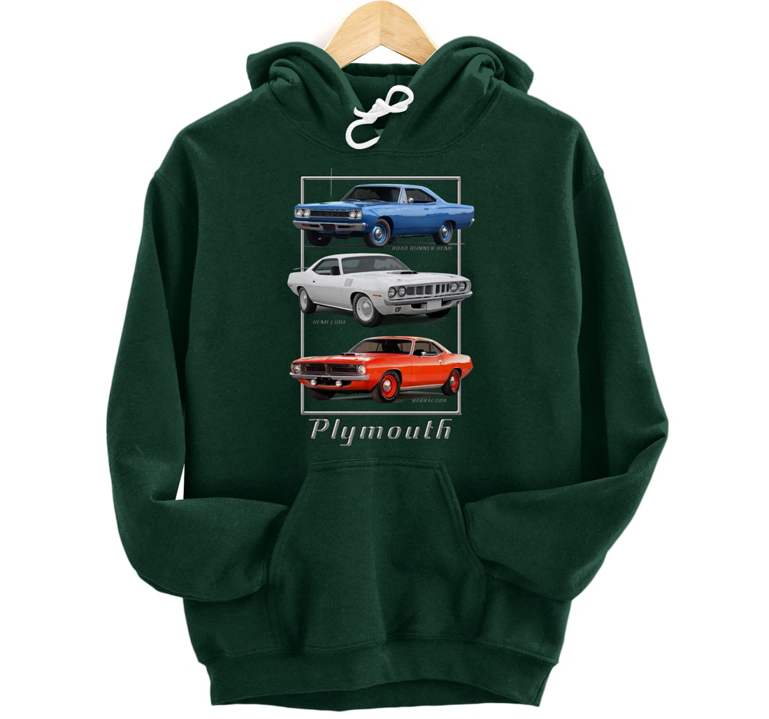 Plymouth Classic American Muscle Cars Pullover Hoodie