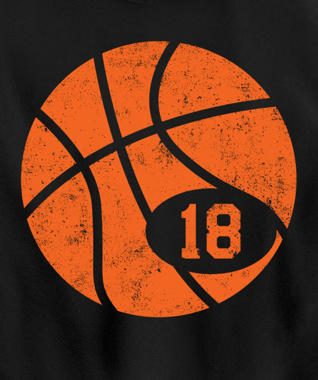 Basketball Classic Sport 18 Jersey Number Vintage Distressed Pullover Hoodie