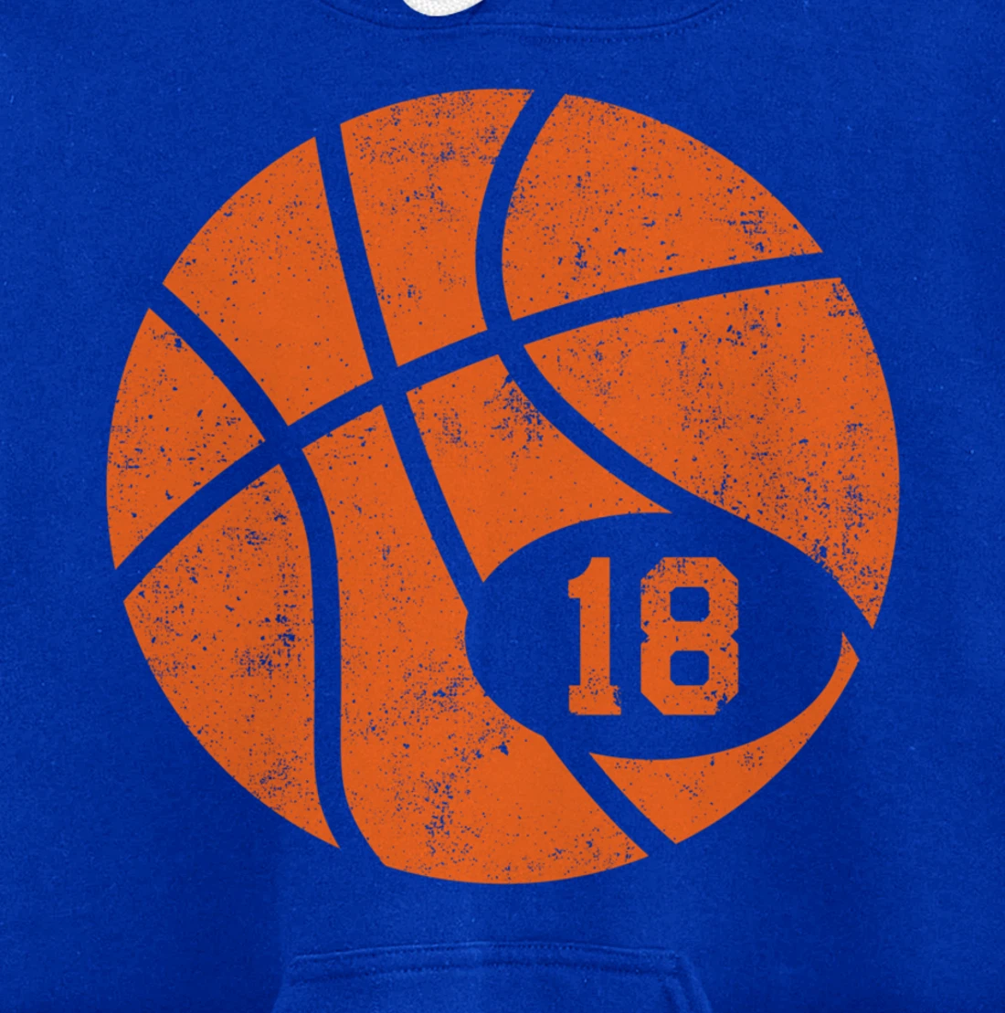 Basketball Classic Sport 18 Jersey Number Vintage Distressed Pullover Hoodie