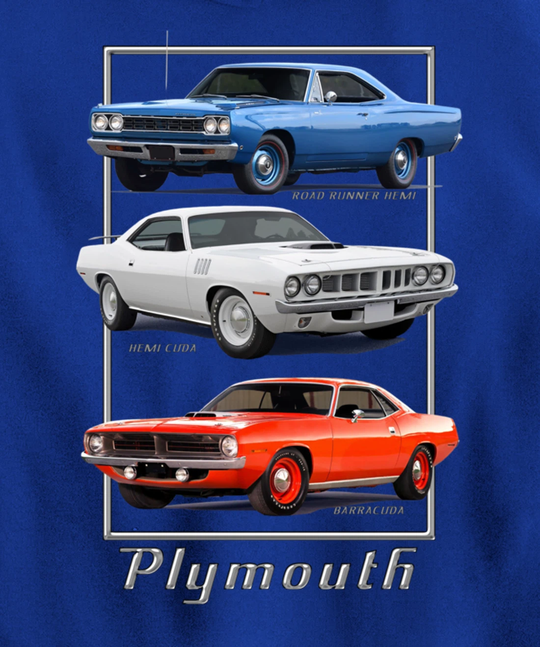 Plymouth Classic American Muscle Cars Pullover Hoodie