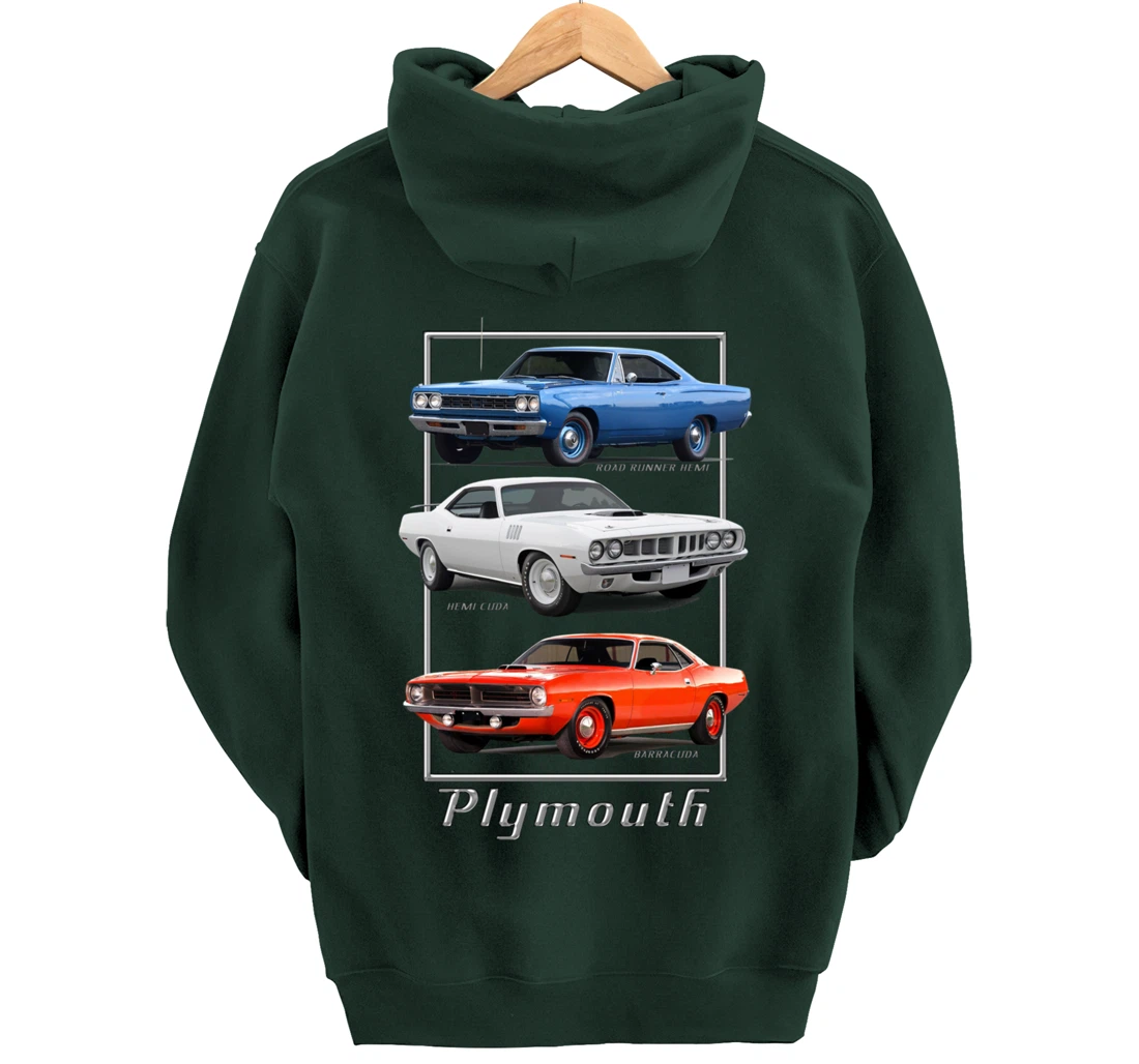 Plymouth Classic American Muscle Cars Pullover Hoodie
