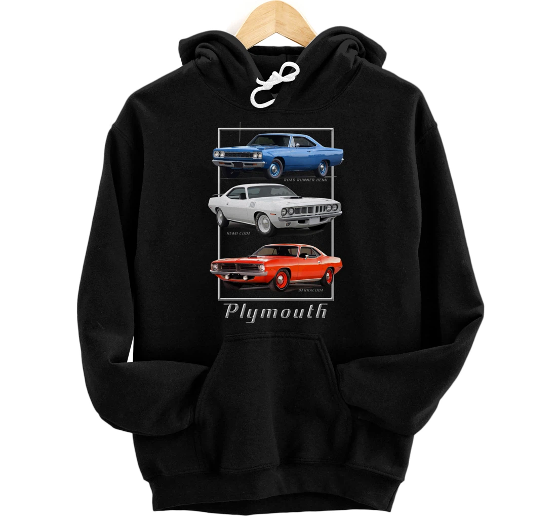 Plymouth Classic American Muscle Cars Pullover Hoodie