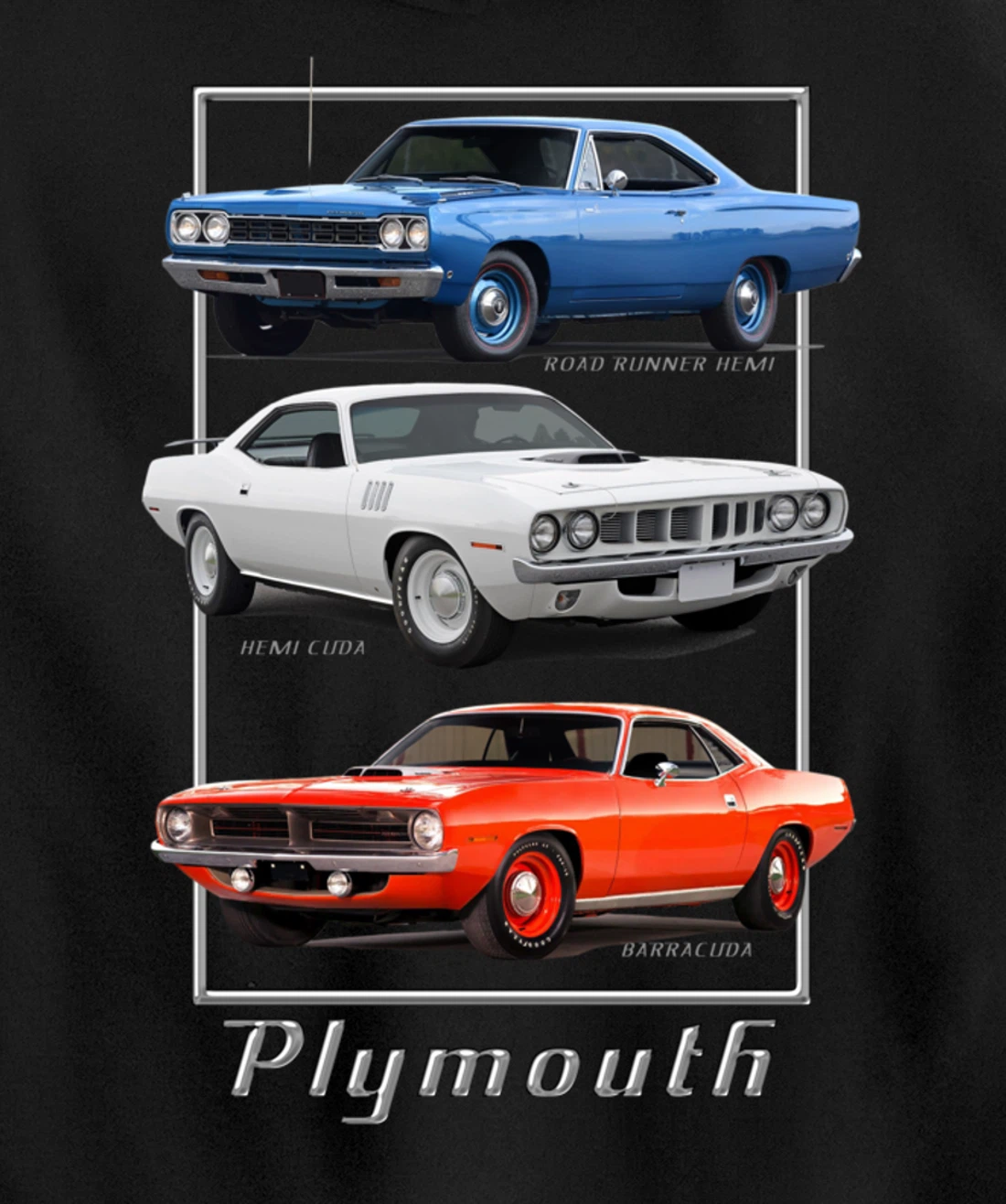 Plymouth Classic American Muscle Cars Pullover Hoodie