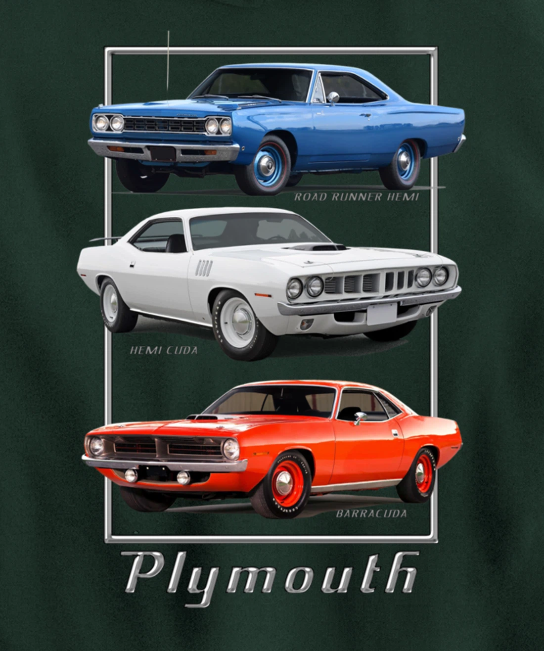 Plymouth Classic American Muscle Cars Pullover Hoodie