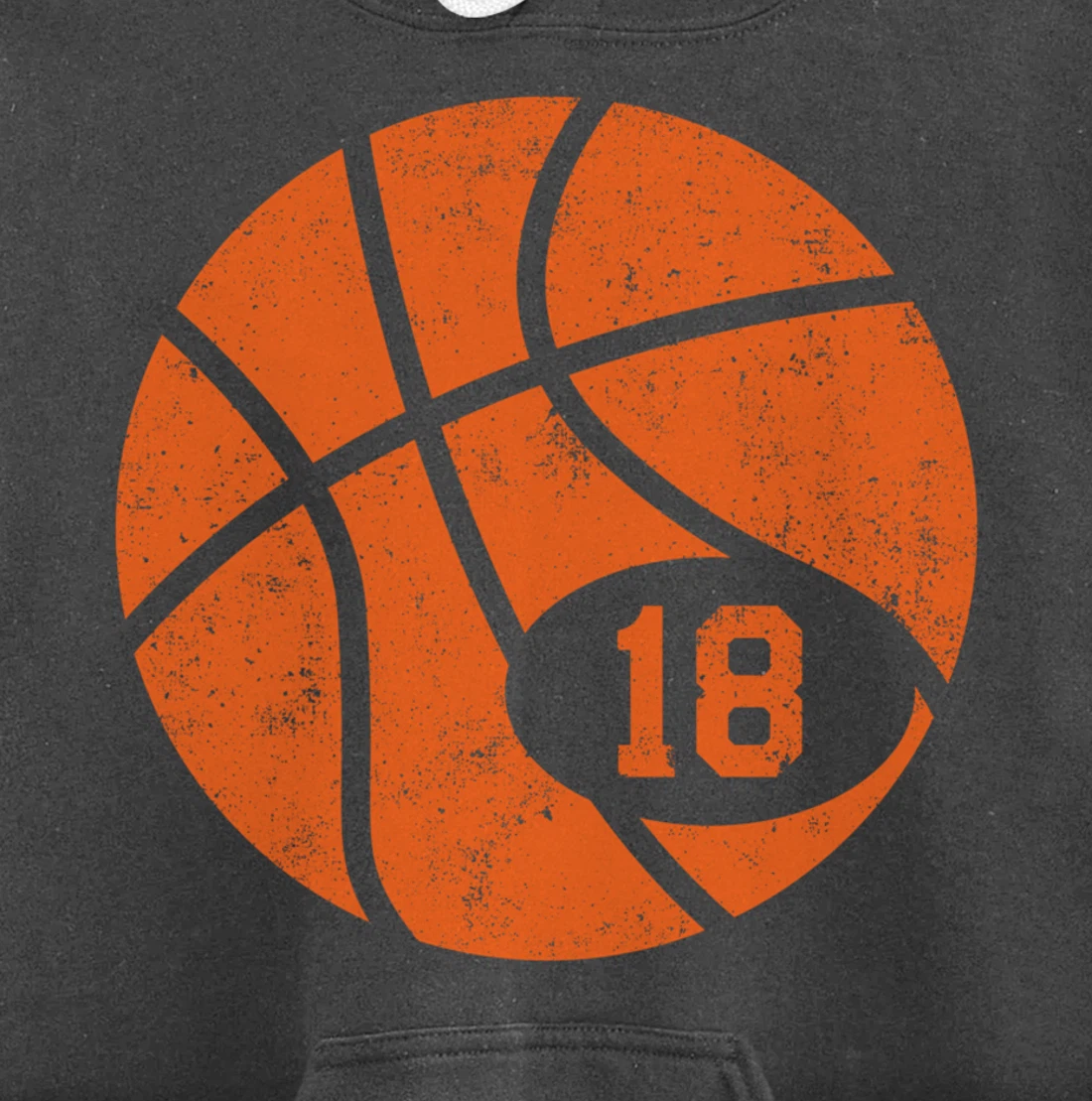 Basketball Classic Sport 18 Jersey Number Vintage Distressed Pullover Hoodie