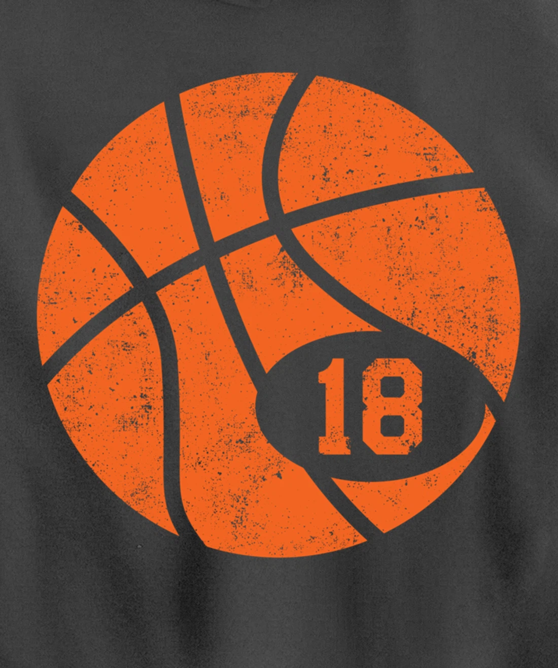 Basketball Classic Sport 18 Jersey Number Vintage Distressed Pullover Hoodie