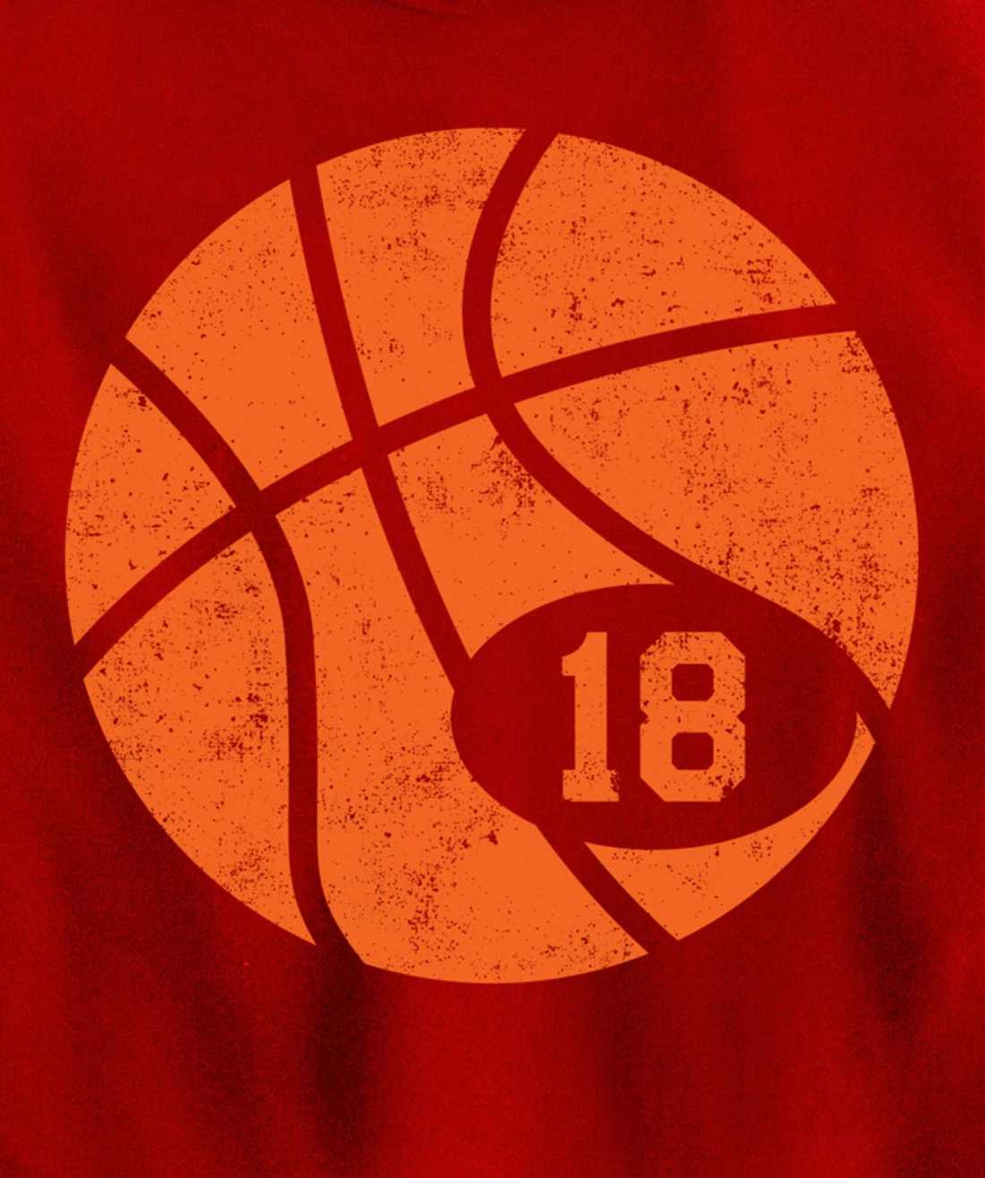 Basketball Classic Sport 18 Jersey Number Vintage Distressed Pullover Hoodie