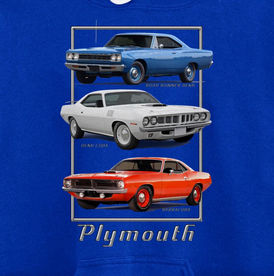 Plymouth Classic American Muscle Cars Pullover Hoodie