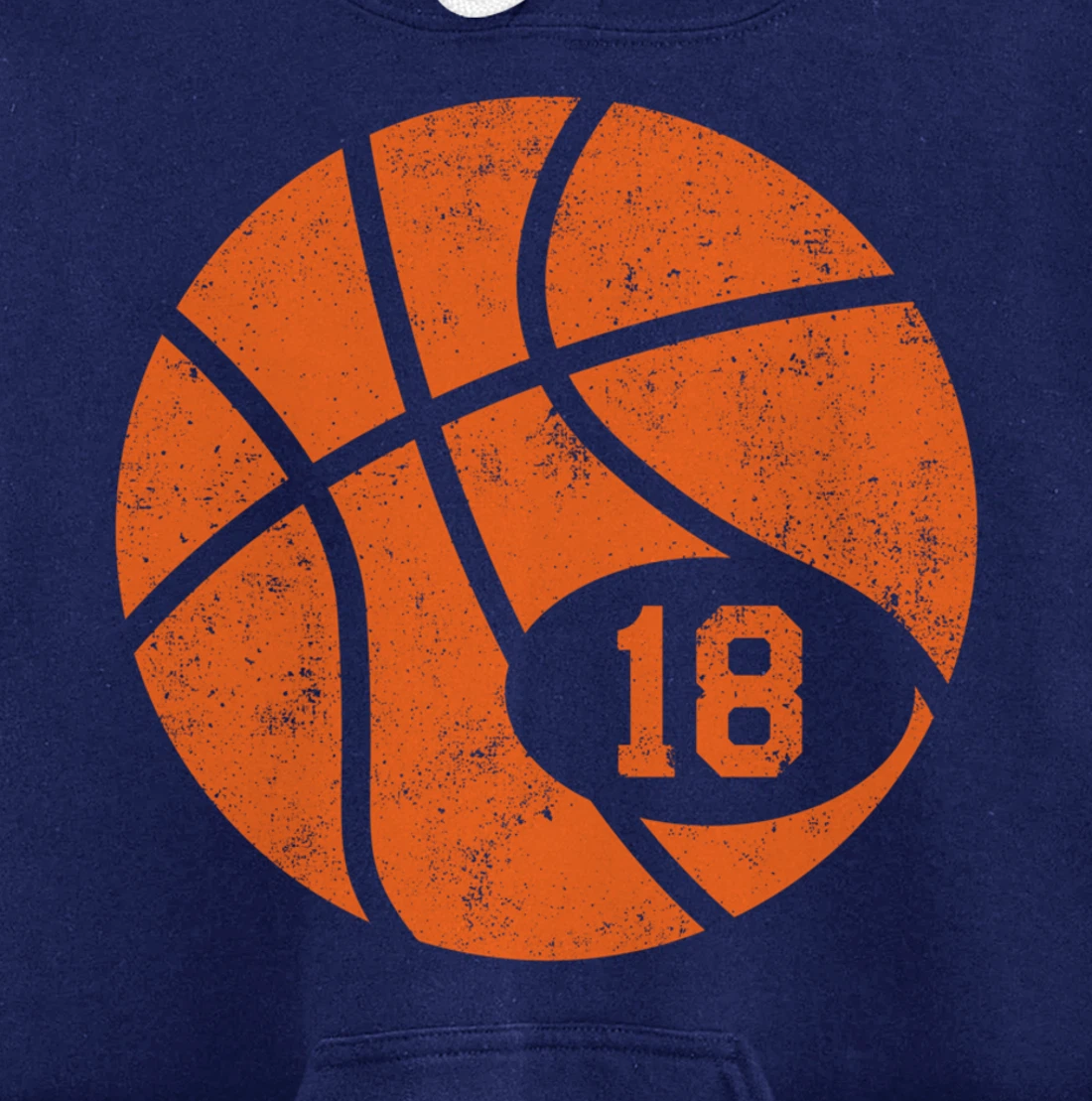 Basketball Classic Sport 18 Jersey Number Vintage Distressed Pullover Hoodie