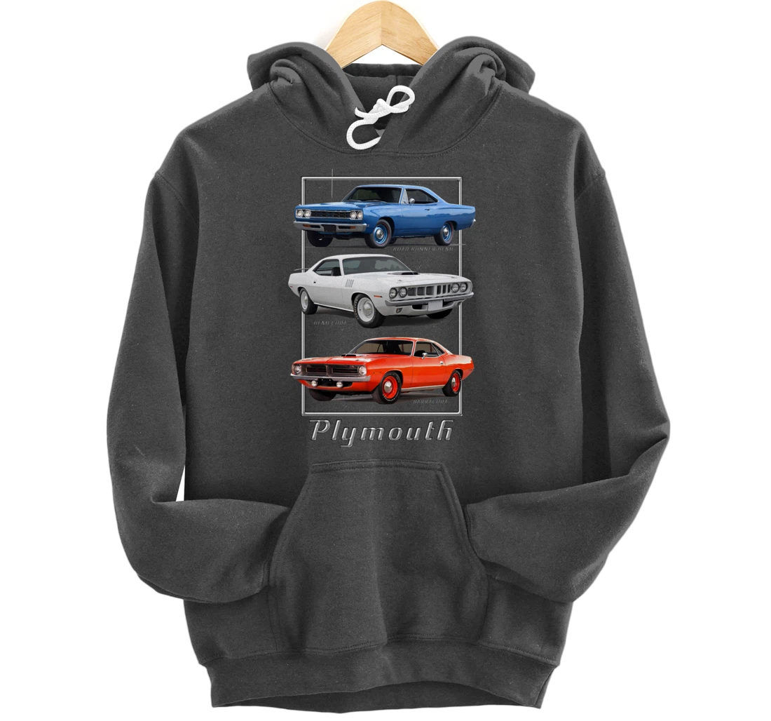 Plymouth Classic American Muscle Cars Pullover Hoodie