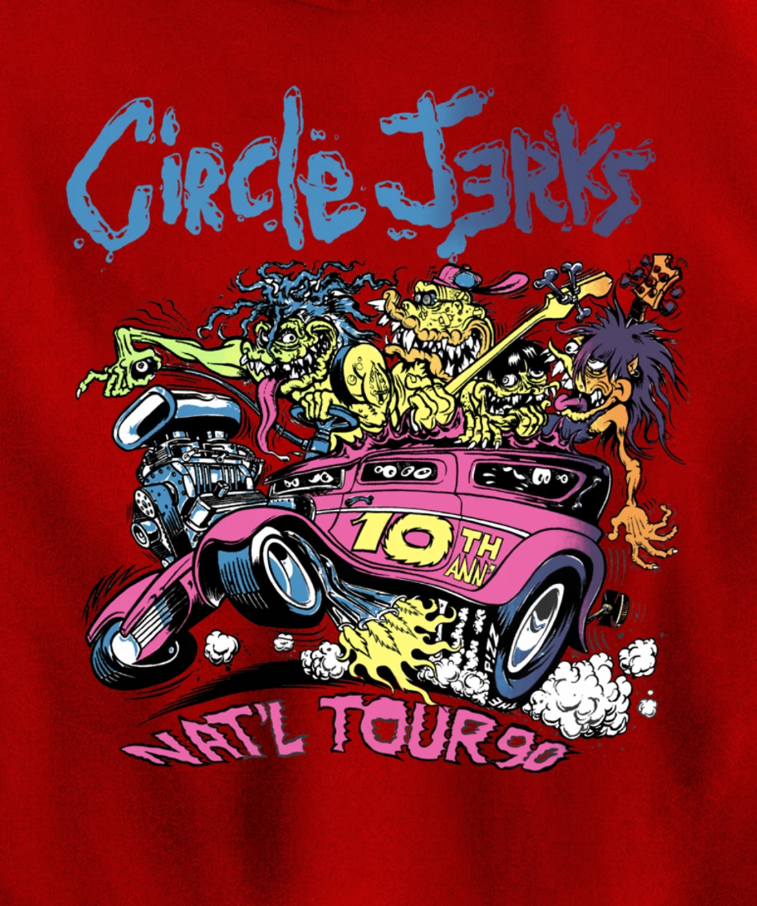 Circle Jerks 91 Tour illustration Pullover Hoodie