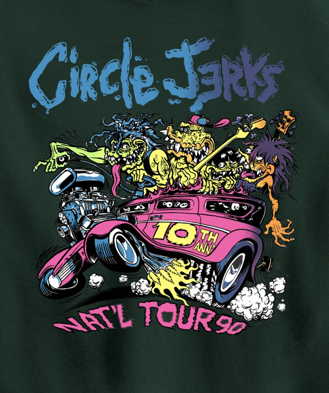 Circle Jerks 91 Tour illustration Pullover Hoodie