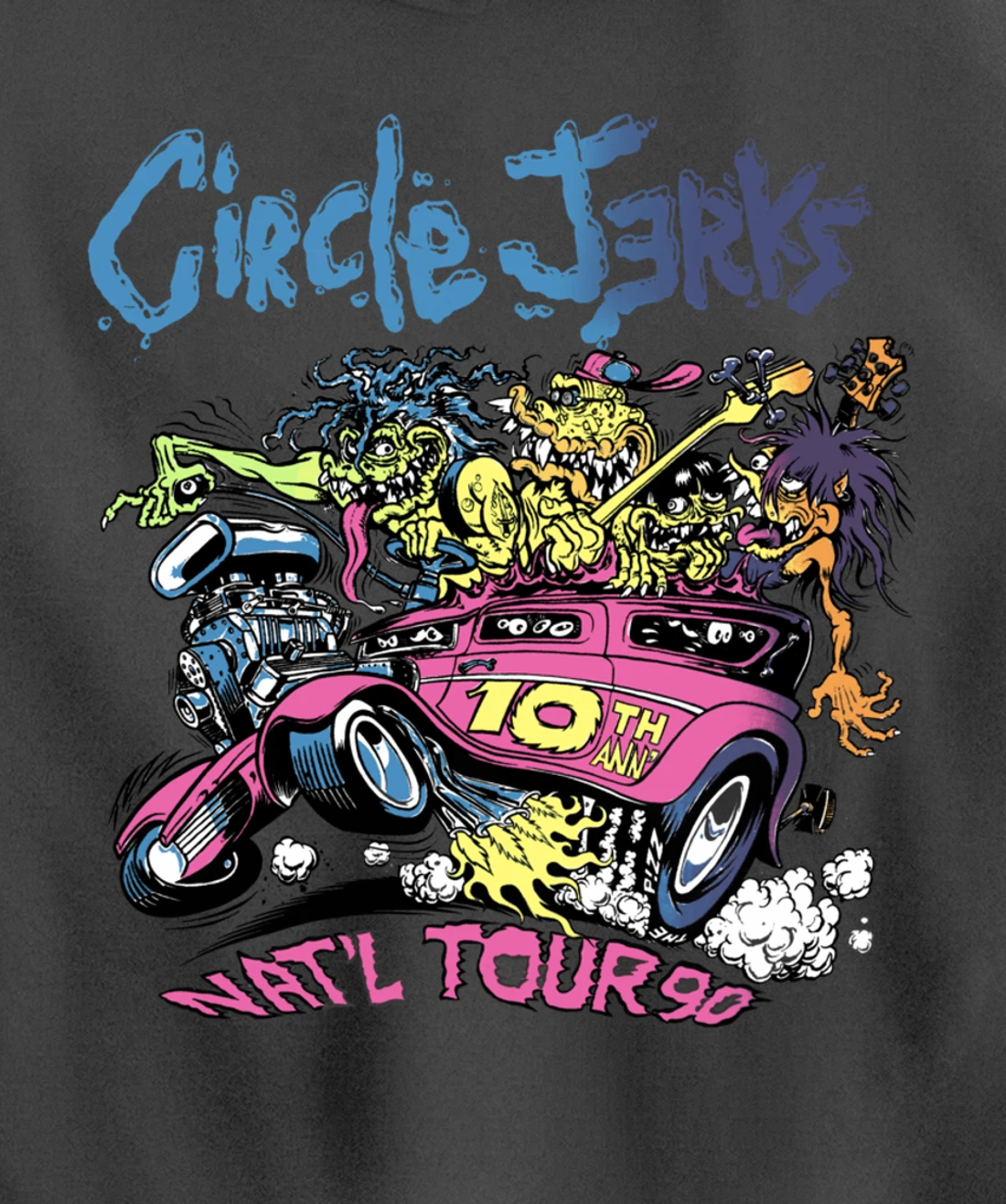 Circle Jerks 91 Tour illustration Pullover Hoodie