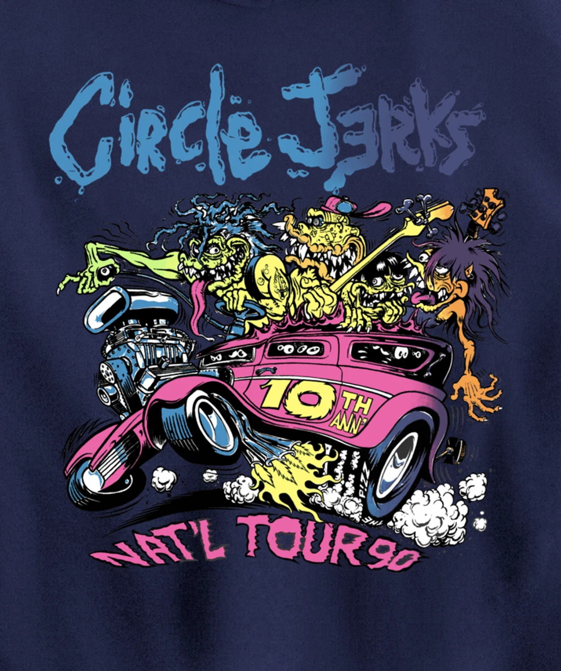 Circle Jerks 91 Tour illustration Pullover Hoodie
