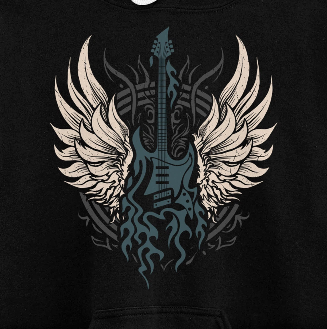 Retro 80s Rock Music Guitar Rock & Roll Pullover Hoodie