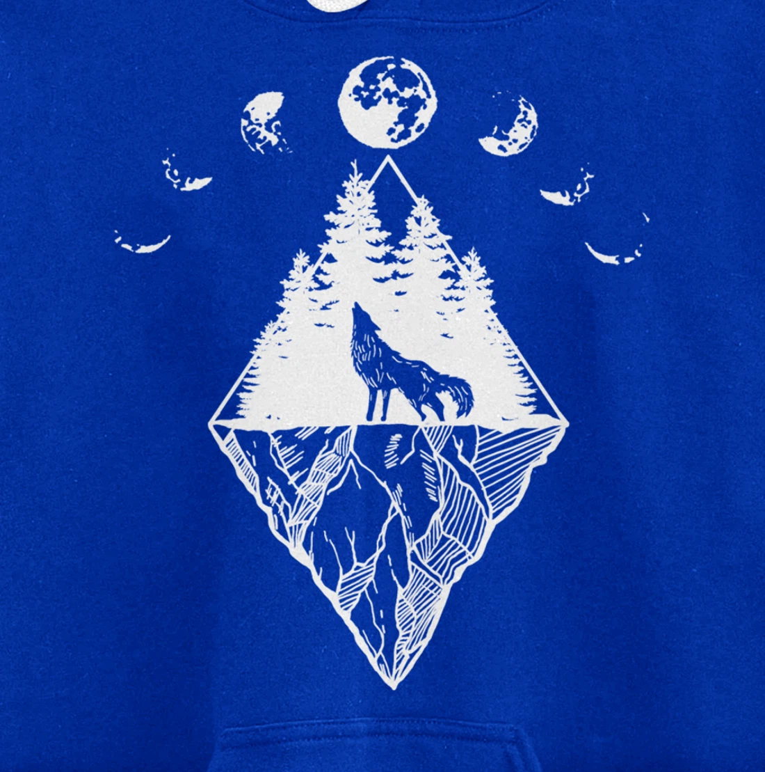 Howling Wolf Phases Of The Moon Pullover Hoodie