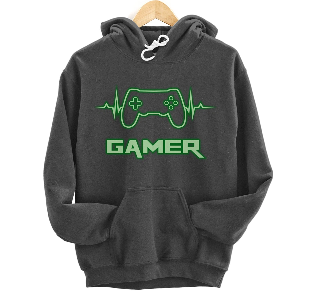 Gamer Heartbeat Video Games Graphic For Video Game Lover Pullover Hoodie