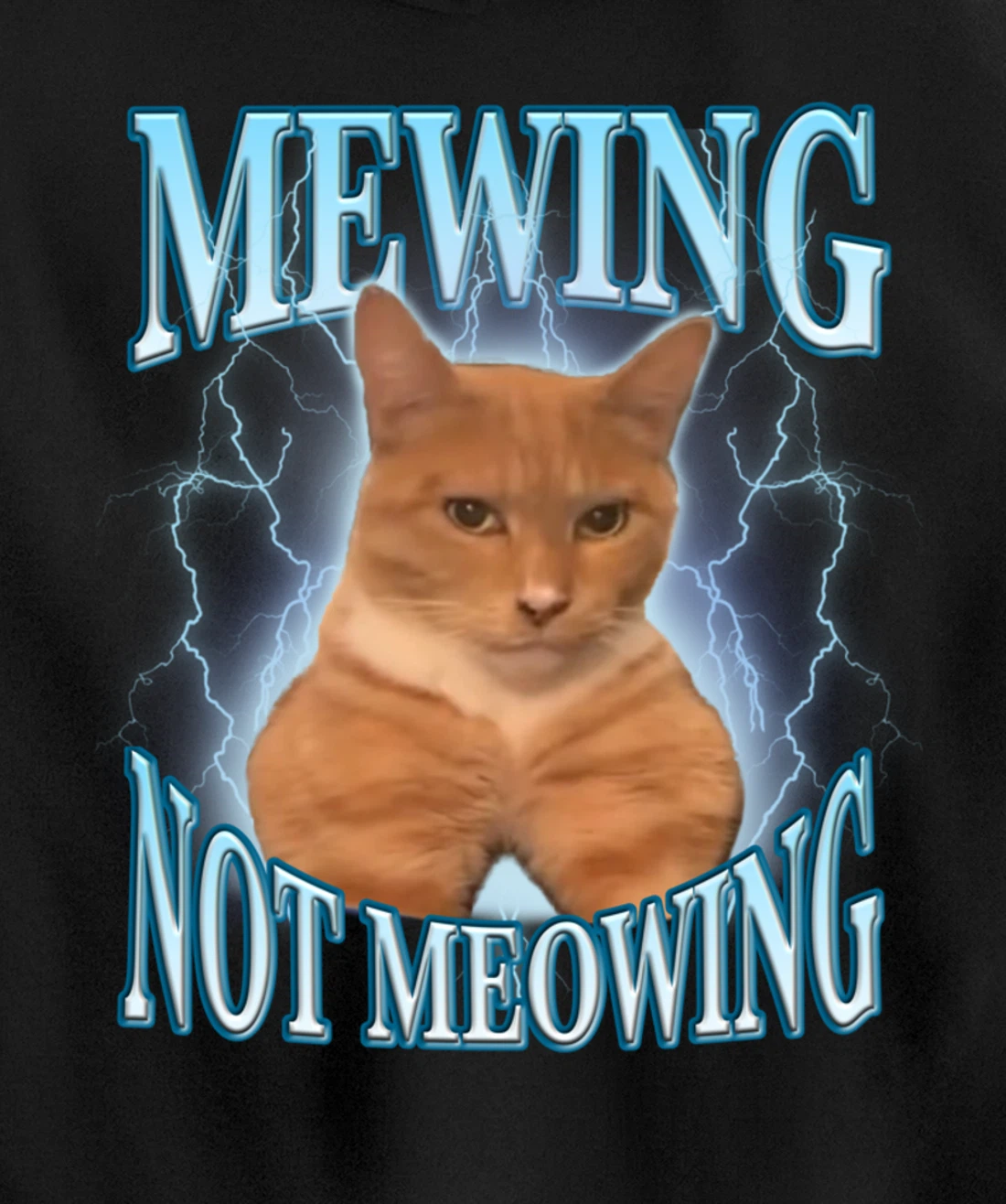 Funny Cat Meme Mewing LooksMax Meowing cat Trend Pullover Hoodie