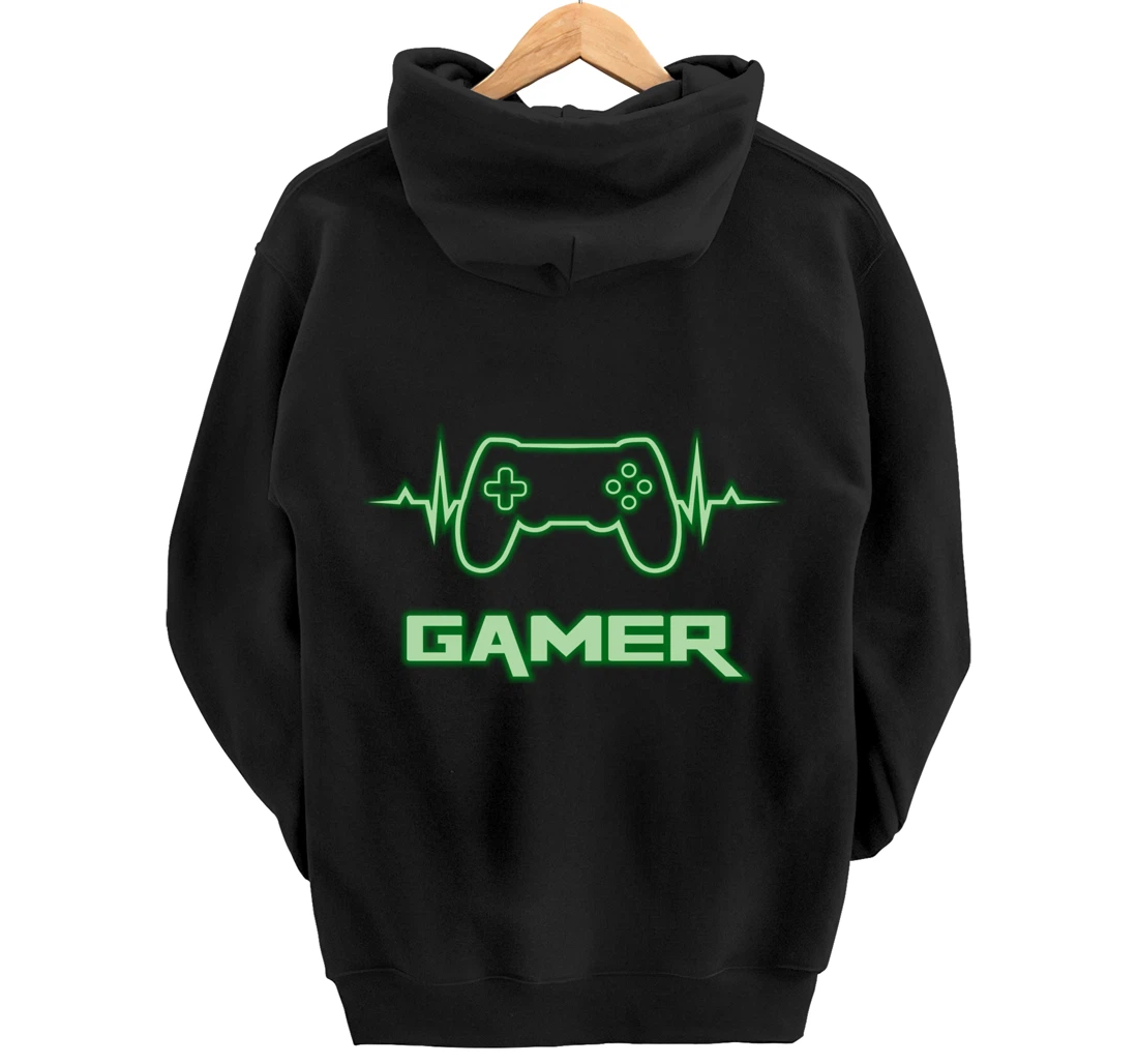 Gamer Heartbeat Video Games Graphic For Video Game Lover Pullover Hoodie