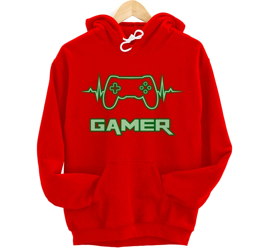 Gamer Heartbeat Video Games Graphic For Video Game Lover Pullover Hoodie