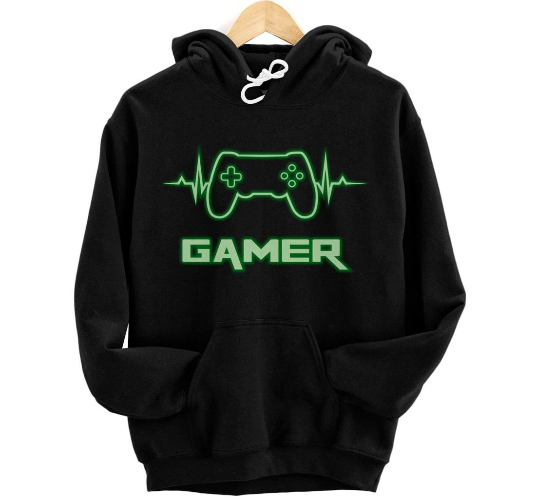 Gamer Heartbeat Video Games Graphic For Video Game Lover Pullover Hoodie