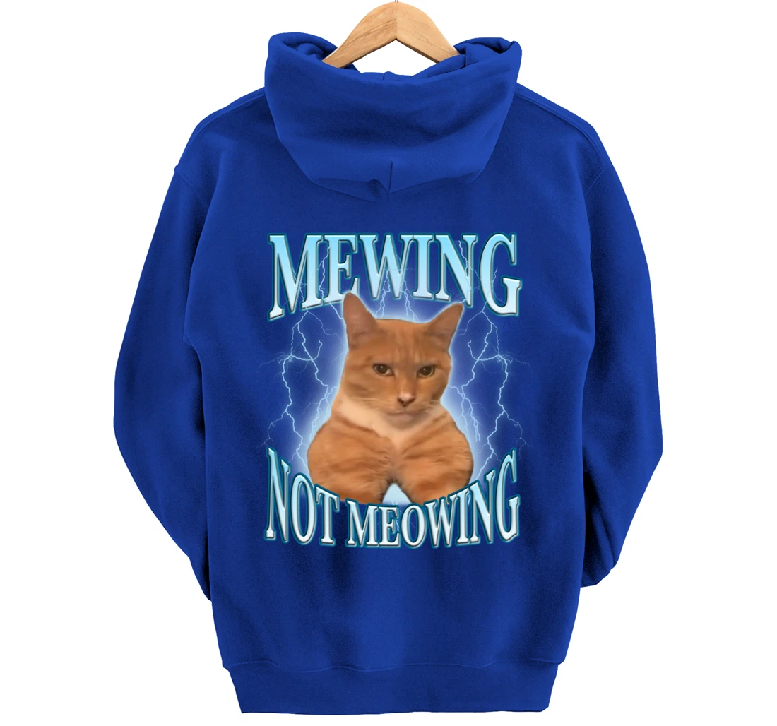 Funny Cat Meme Mewing LooksMax Meowing cat Trend Pullover Hoodie