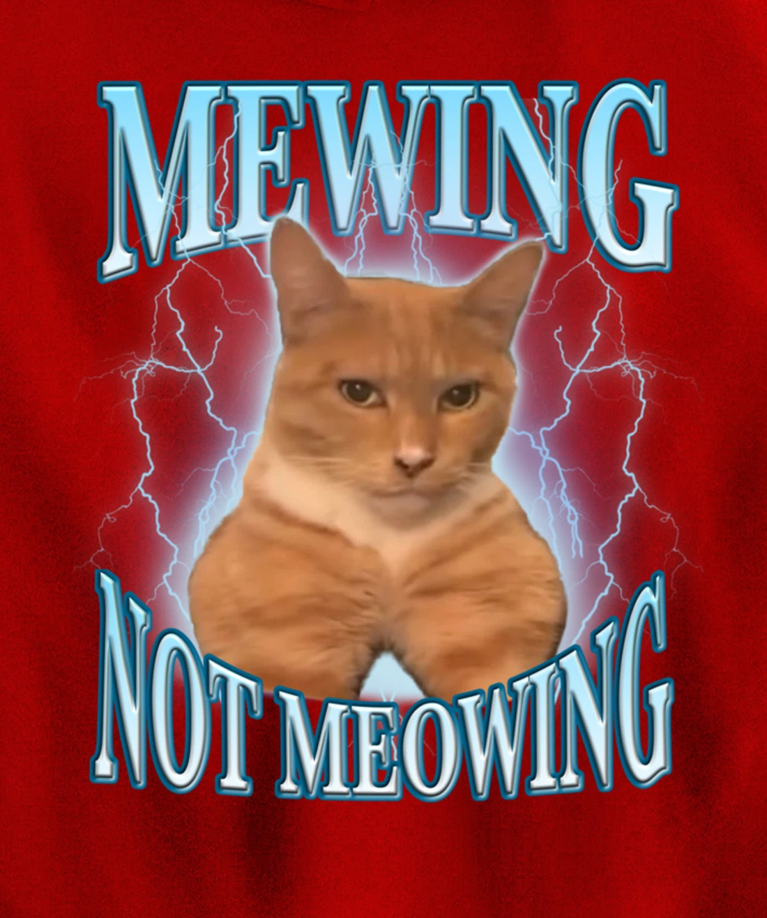 Funny Cat Meme Mewing LooksMax Meowing cat Trend Pullover Hoodie