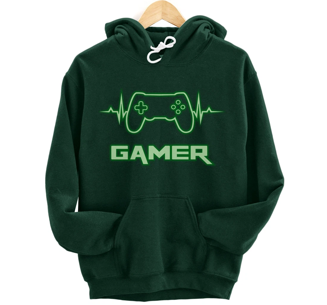 Gamer Heartbeat Video Games Graphic For Video Game Lover Pullover Hoodie