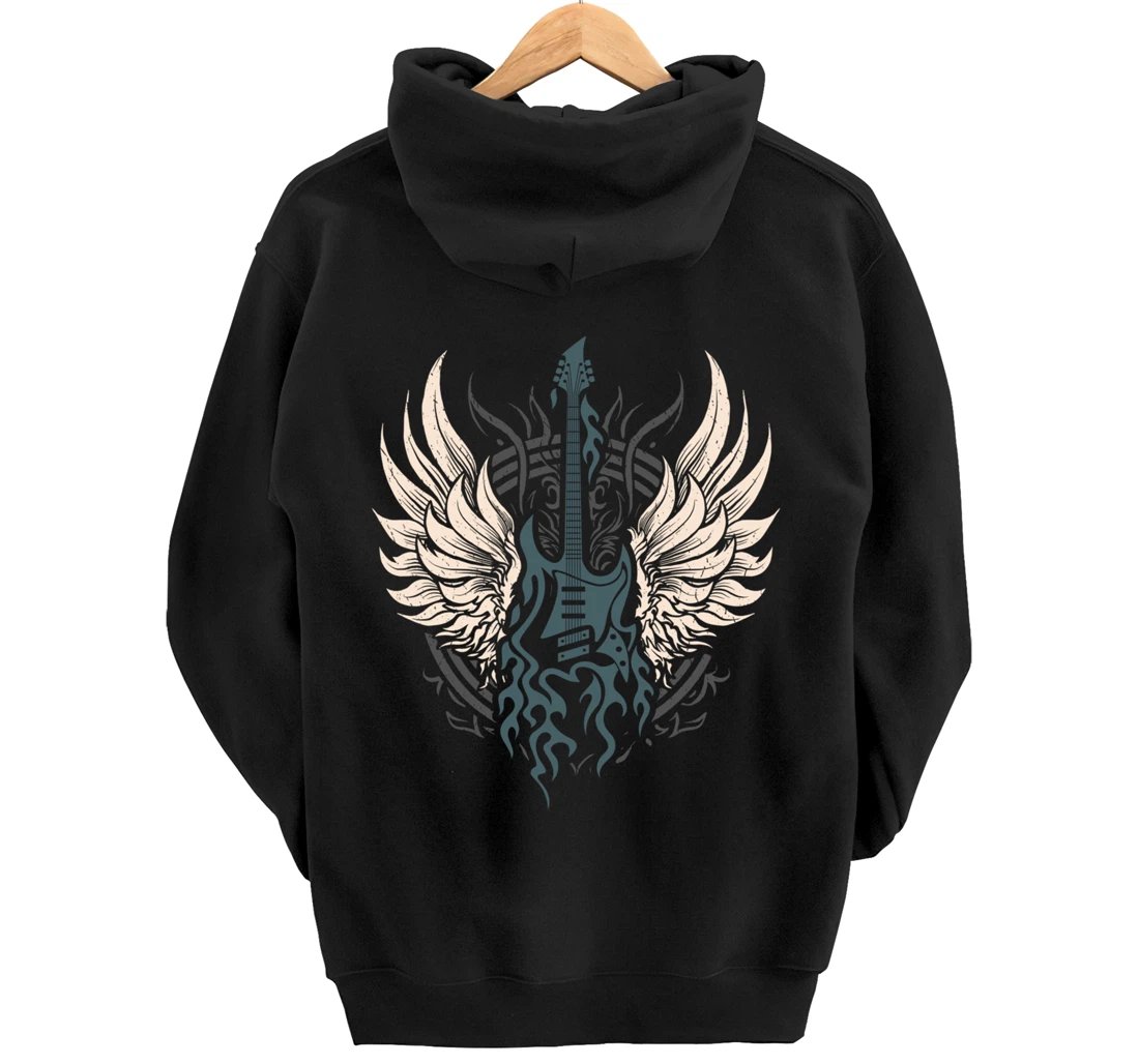 Retro 80s Rock Music Guitar Rock & Roll Pullover Hoodie