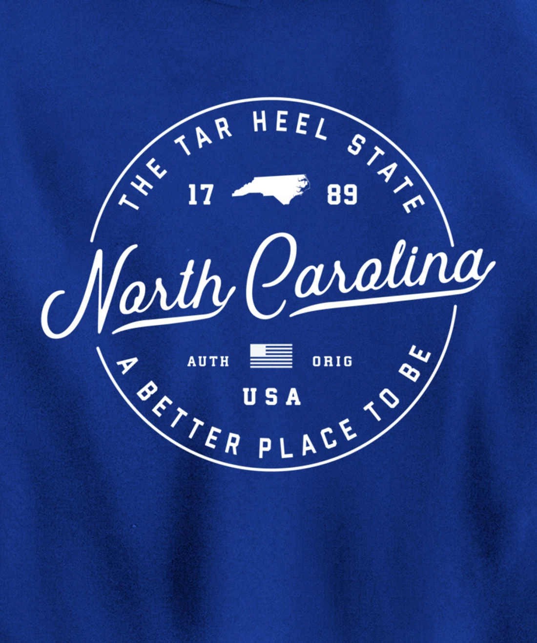 Warm North Carolina Hoodie, Badge Logo Hooded Hoodie Pullover Hoodie