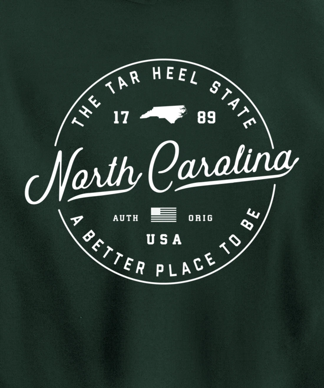 Warm North Carolina Hoodie, Badge Logo Hooded Hoodie Pullover Hoodie