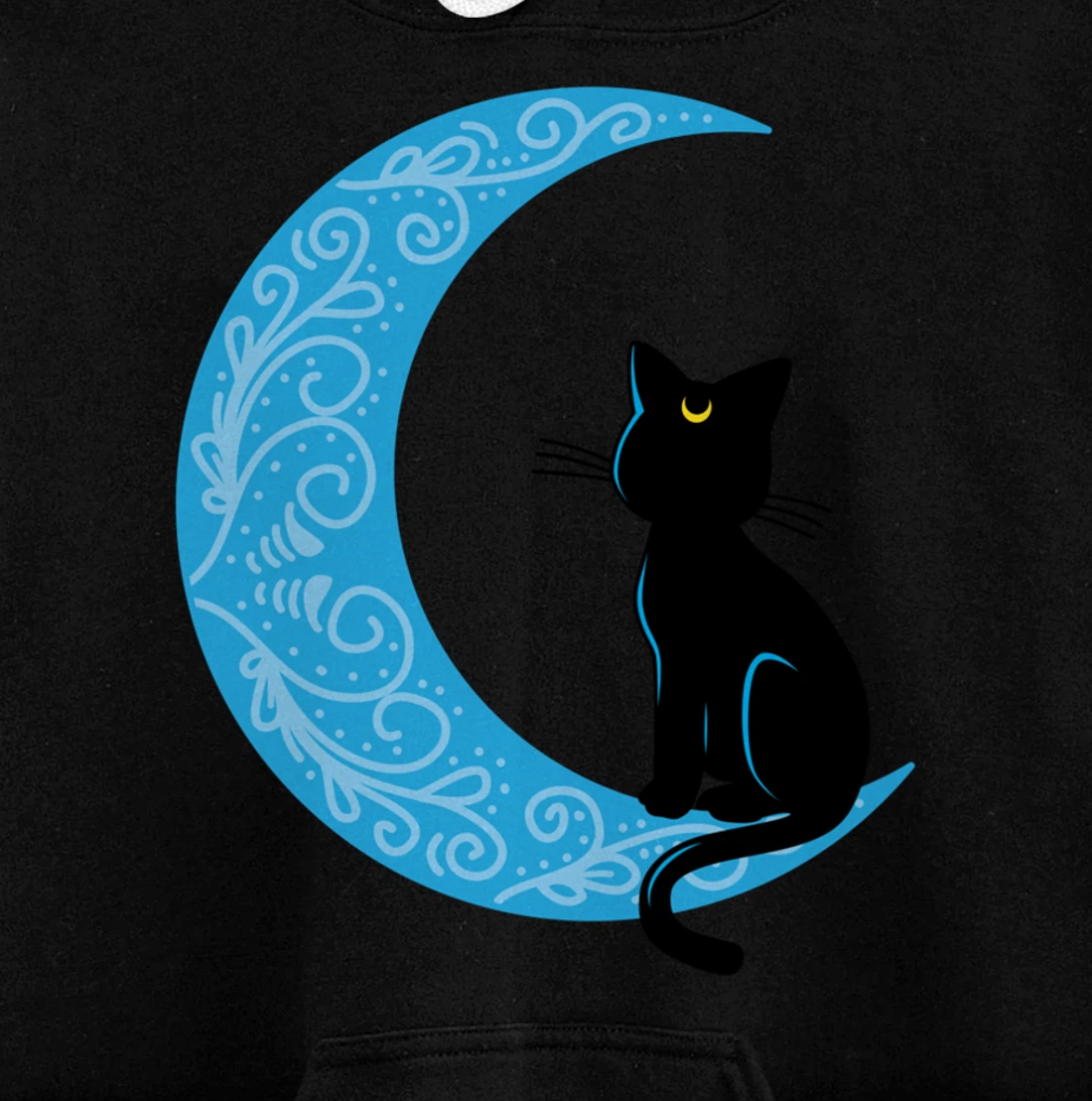 Black Cat Crescent Moon Sailor Mom Hoodie Pullover Hoodie