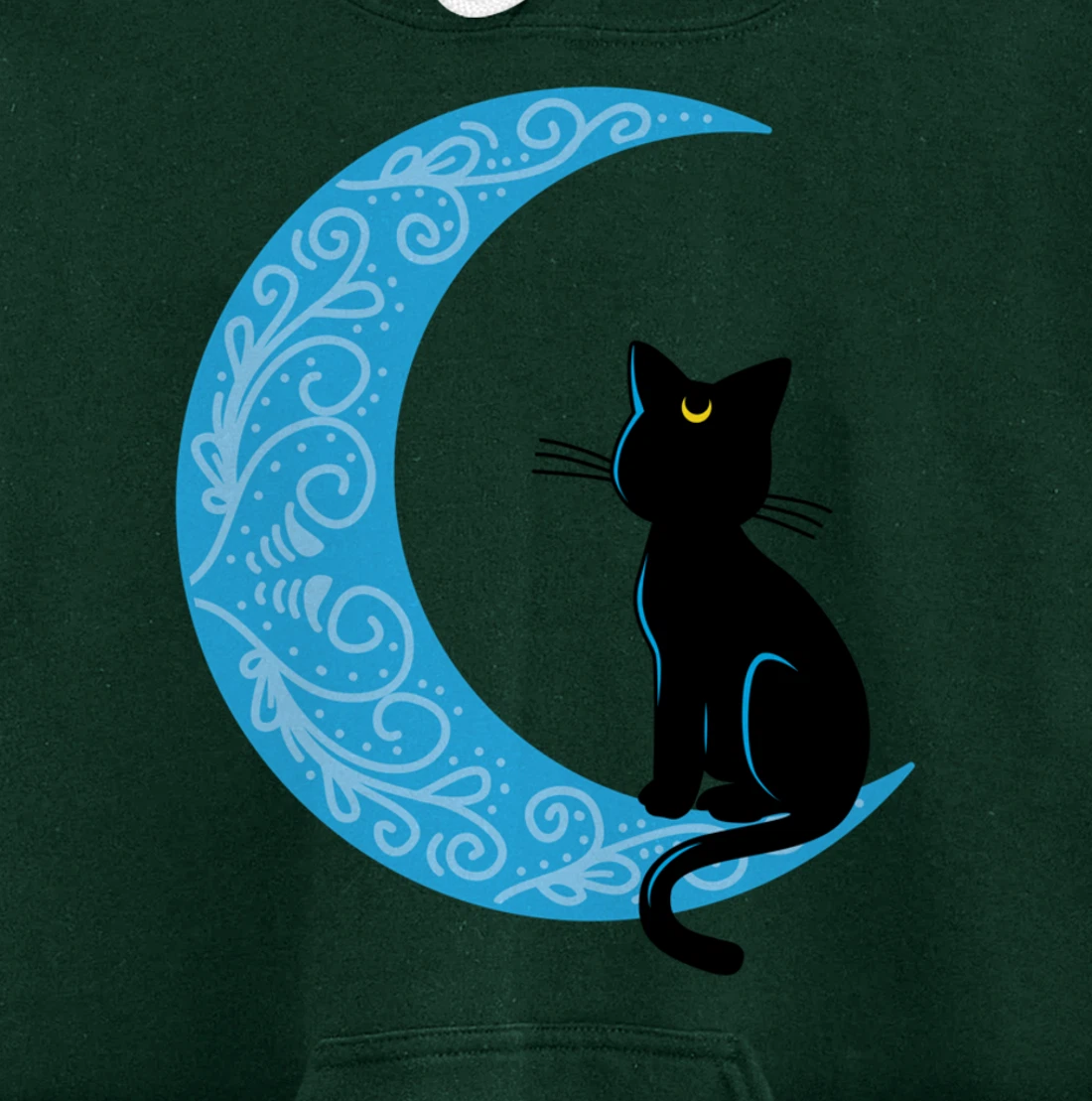 Black Cat Crescent Moon Sailor Mom Hoodie Pullover Hoodie