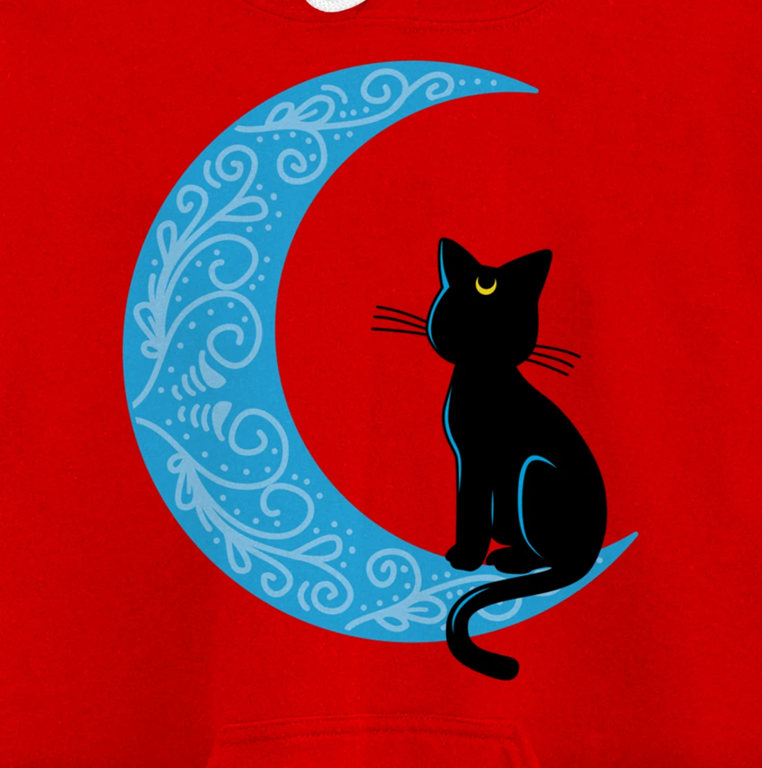 Black Cat Crescent Moon Sailor Mom Hoodie Pullover Hoodie