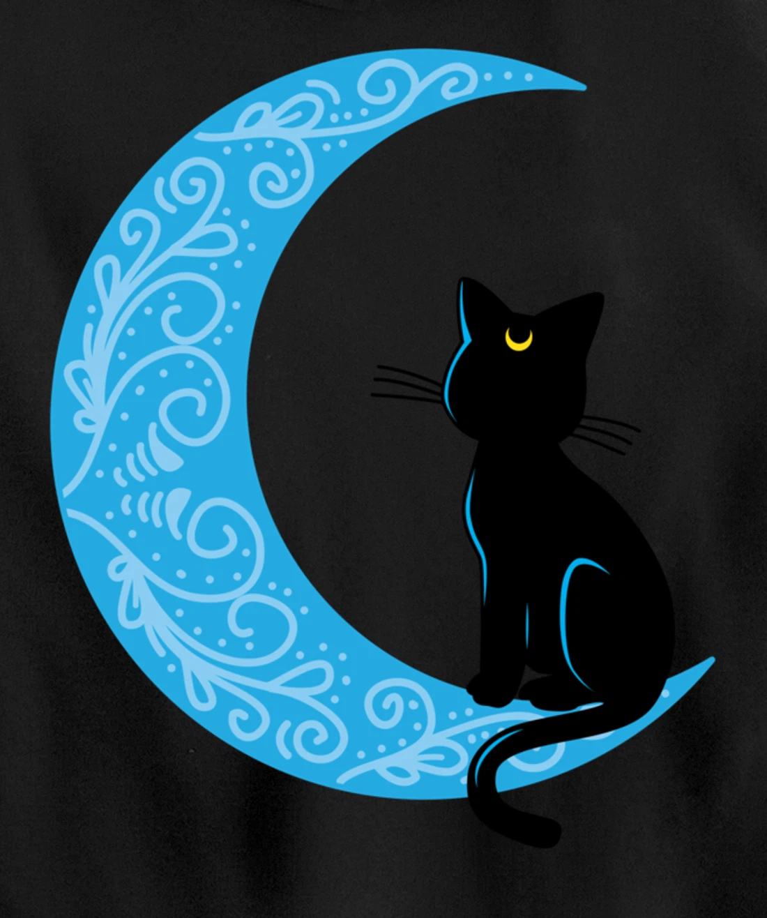 Black Cat Crescent Moon Sailor Mom Hoodie Pullover Hoodie