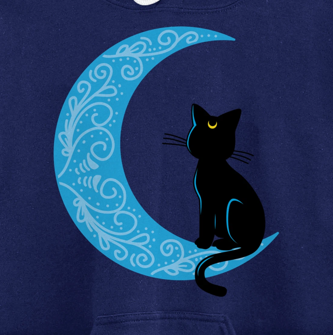 Black Cat Crescent Moon Sailor Mom Hoodie Pullover Hoodie
