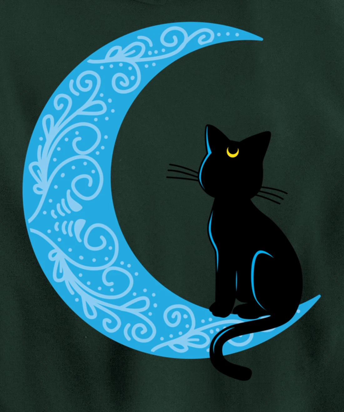 Black Cat Crescent Moon Sailor Mom Hoodie Pullover Hoodie