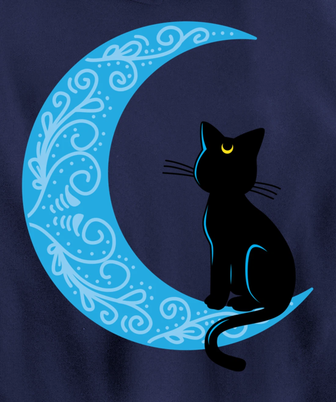 Black Cat Crescent Moon Sailor Mom Hoodie Pullover Hoodie