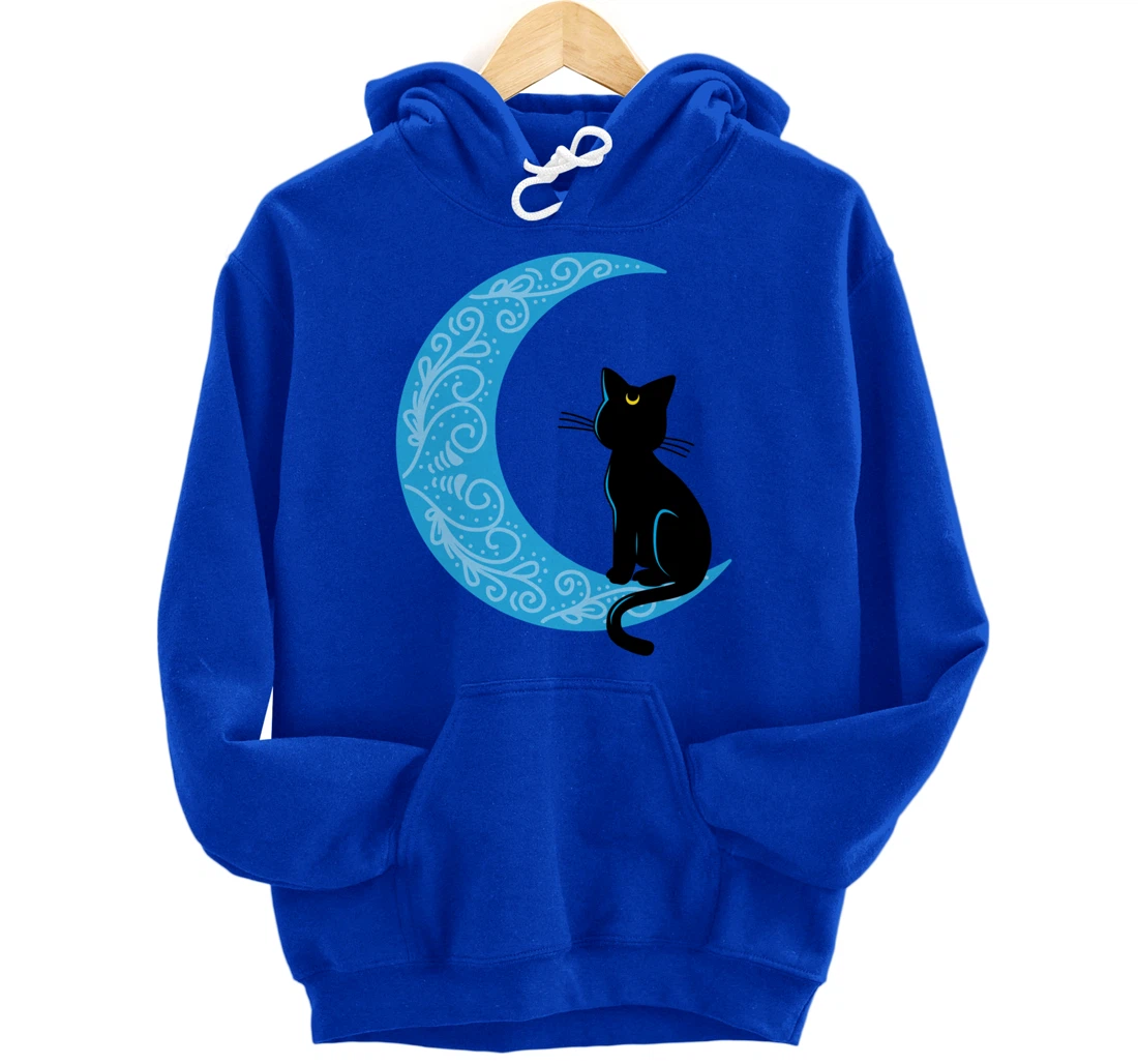 Black Cat Crescent Moon Sailor Mom Hoodie Pullover Hoodie