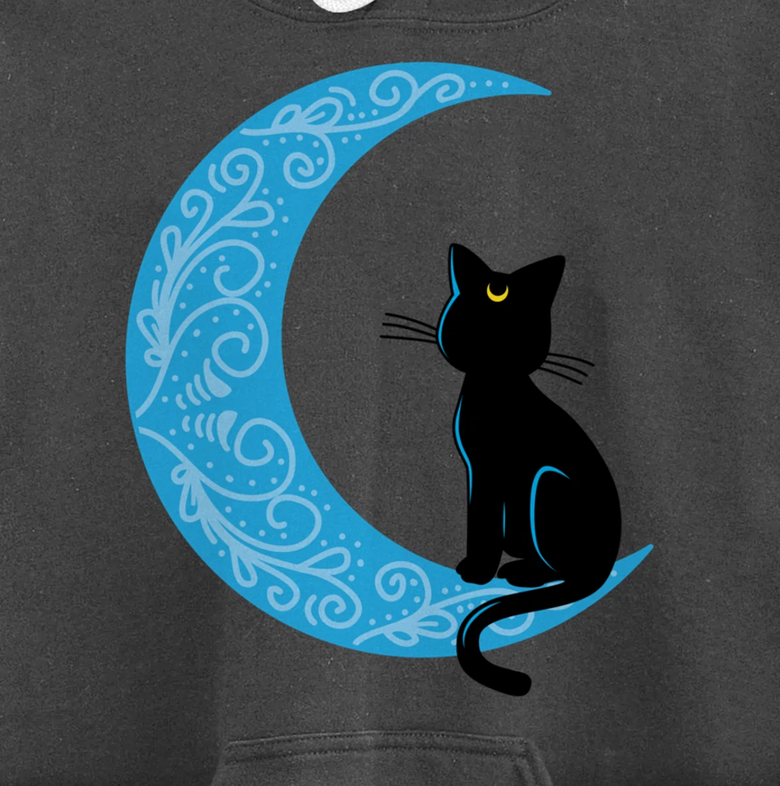 Black Cat Crescent Moon Sailor Mom Hoodie Pullover Hoodie