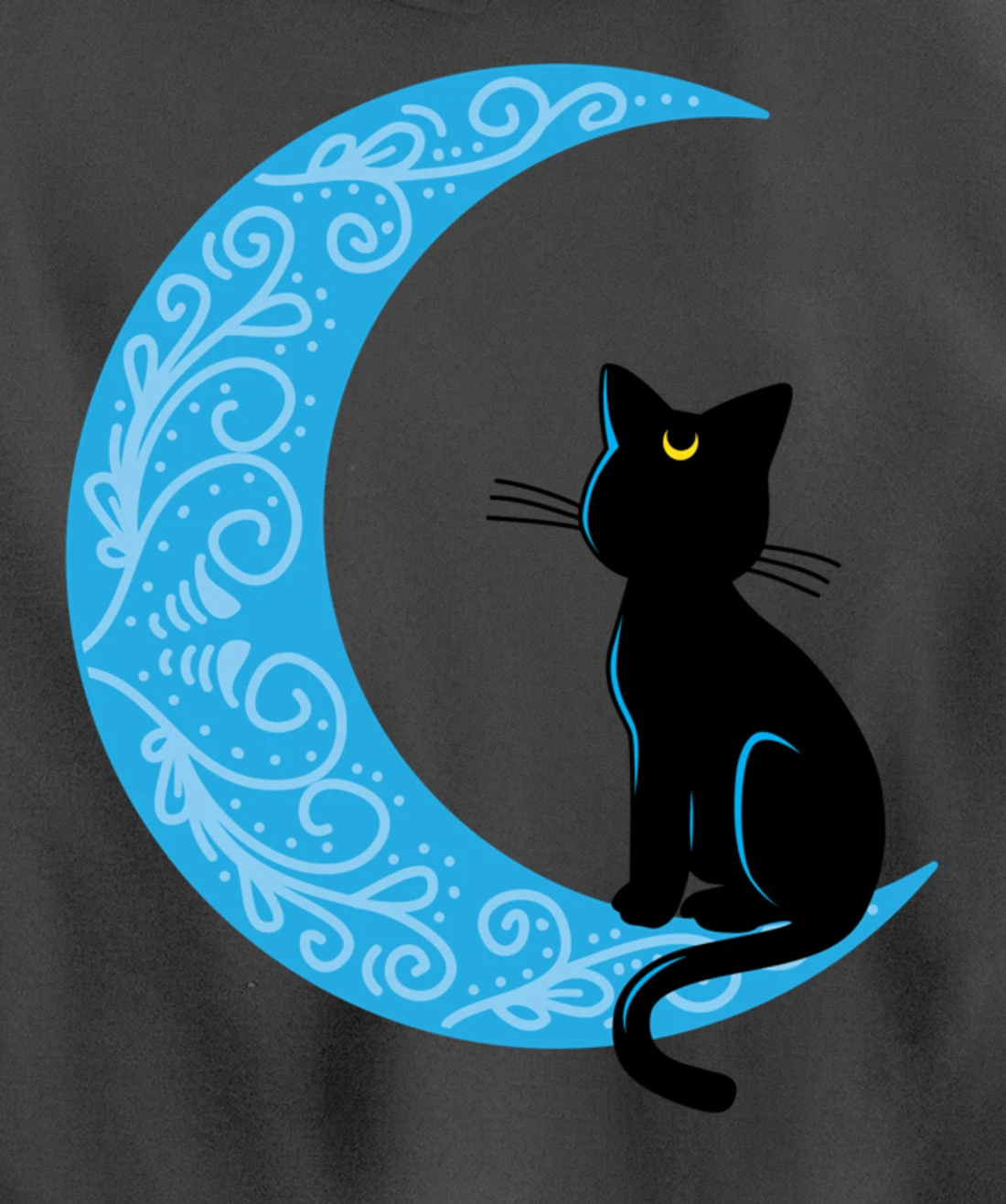 Black Cat Crescent Moon Sailor Mom Hoodie Pullover Hoodie