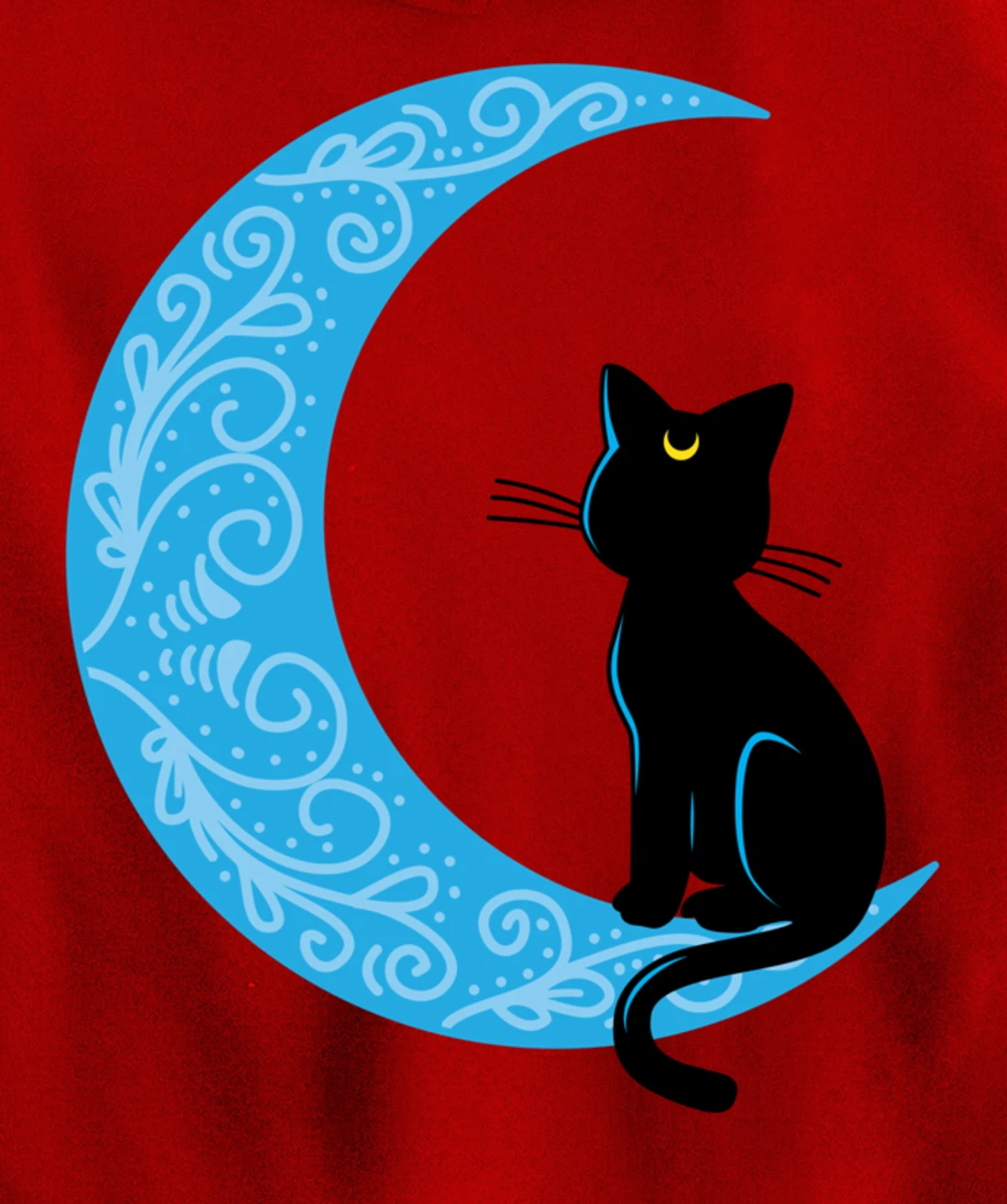 Black Cat Crescent Moon Sailor Mom Hoodie Pullover Hoodie