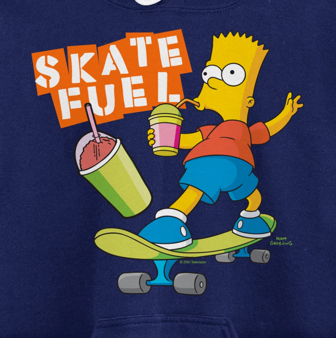 The Simpsons Bart Simpson Skate Fuel Skateboard Squishee Pullover Hoodie
