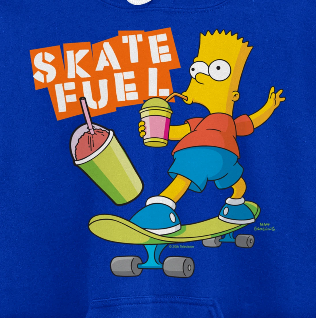 The Simpsons Bart Simpson Skate Fuel Skateboard Squishee Pullover Hoodie