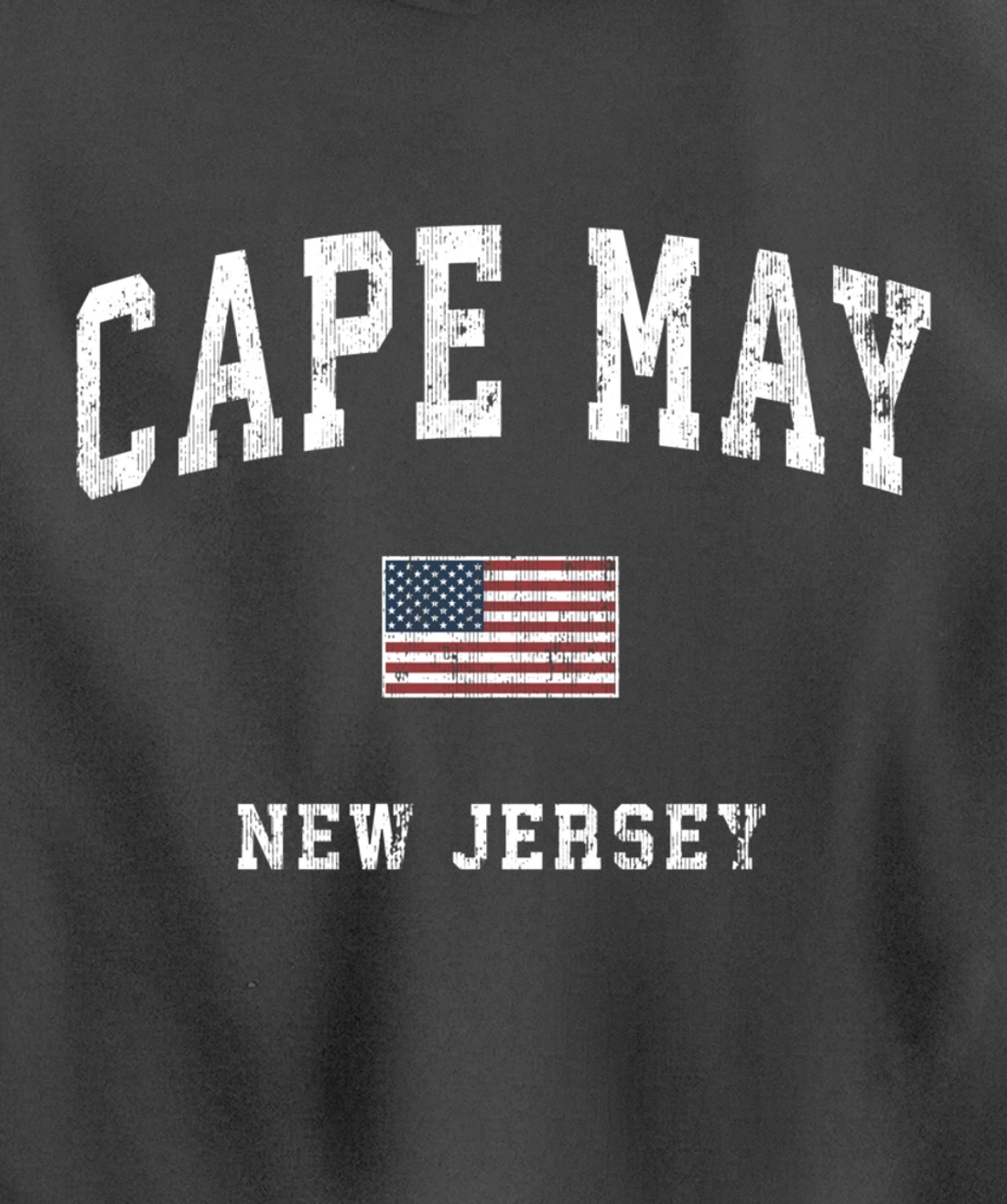 Cape May New Jersey NJ Vintage American Flag Sports Design Pullover Hoodie