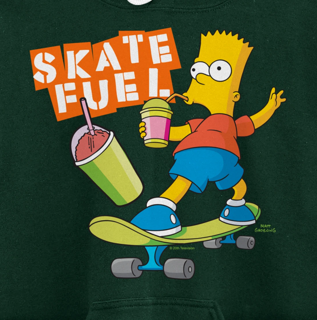 The Simpsons Bart Simpson Skate Fuel Skateboard Squishee Pullover Hoodie