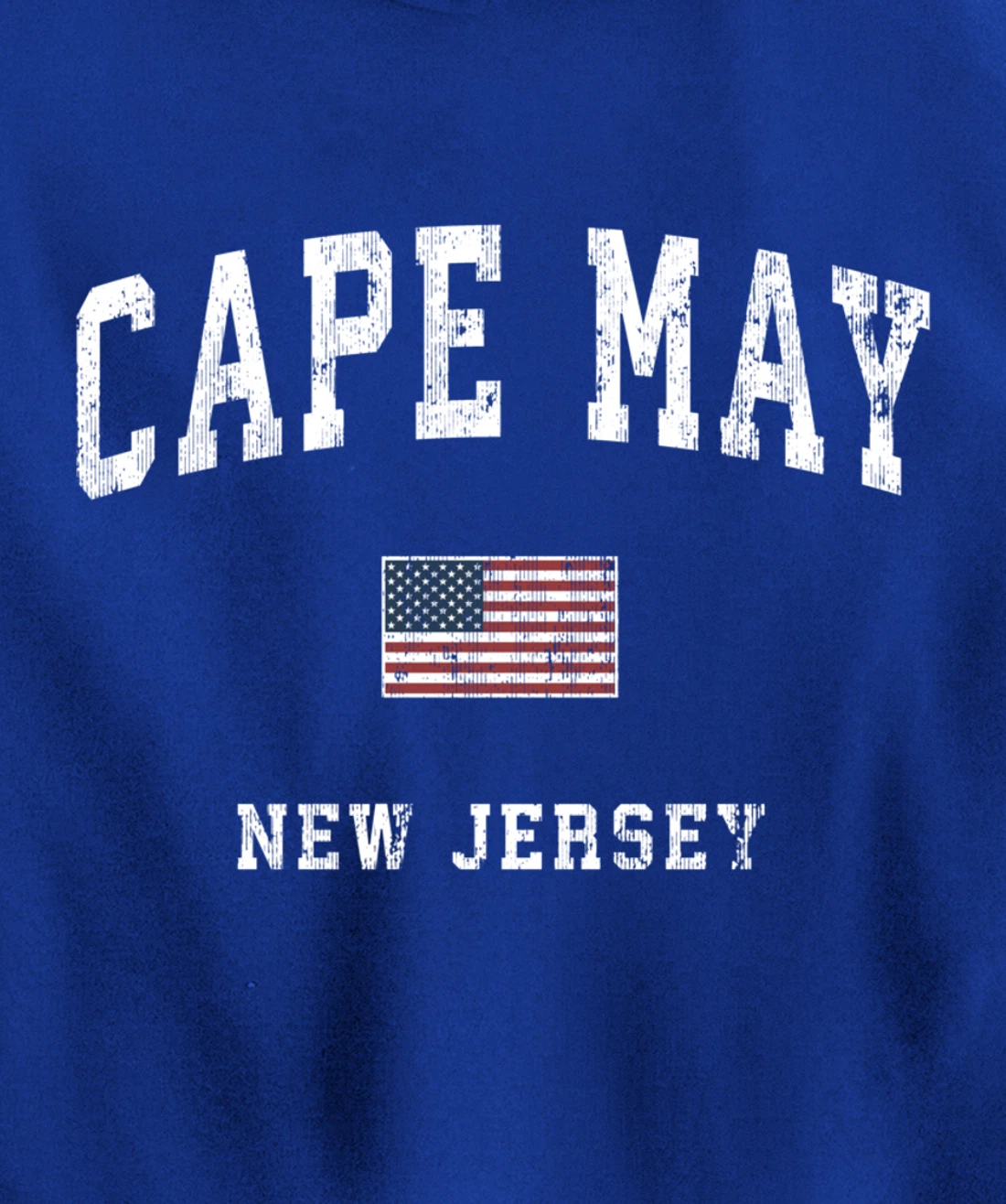 Cape May New Jersey NJ Vintage American Flag Sports Design Pullover Hoodie