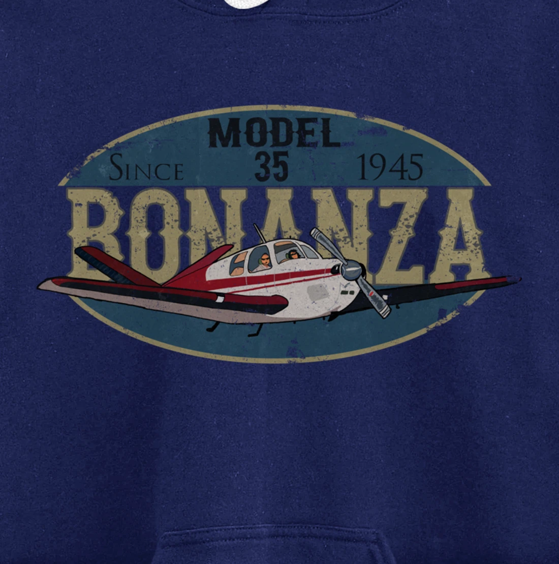 Model 35 Bonanza Since 1945 Retro Vintage Airplane Pilot Pullover Hoodie