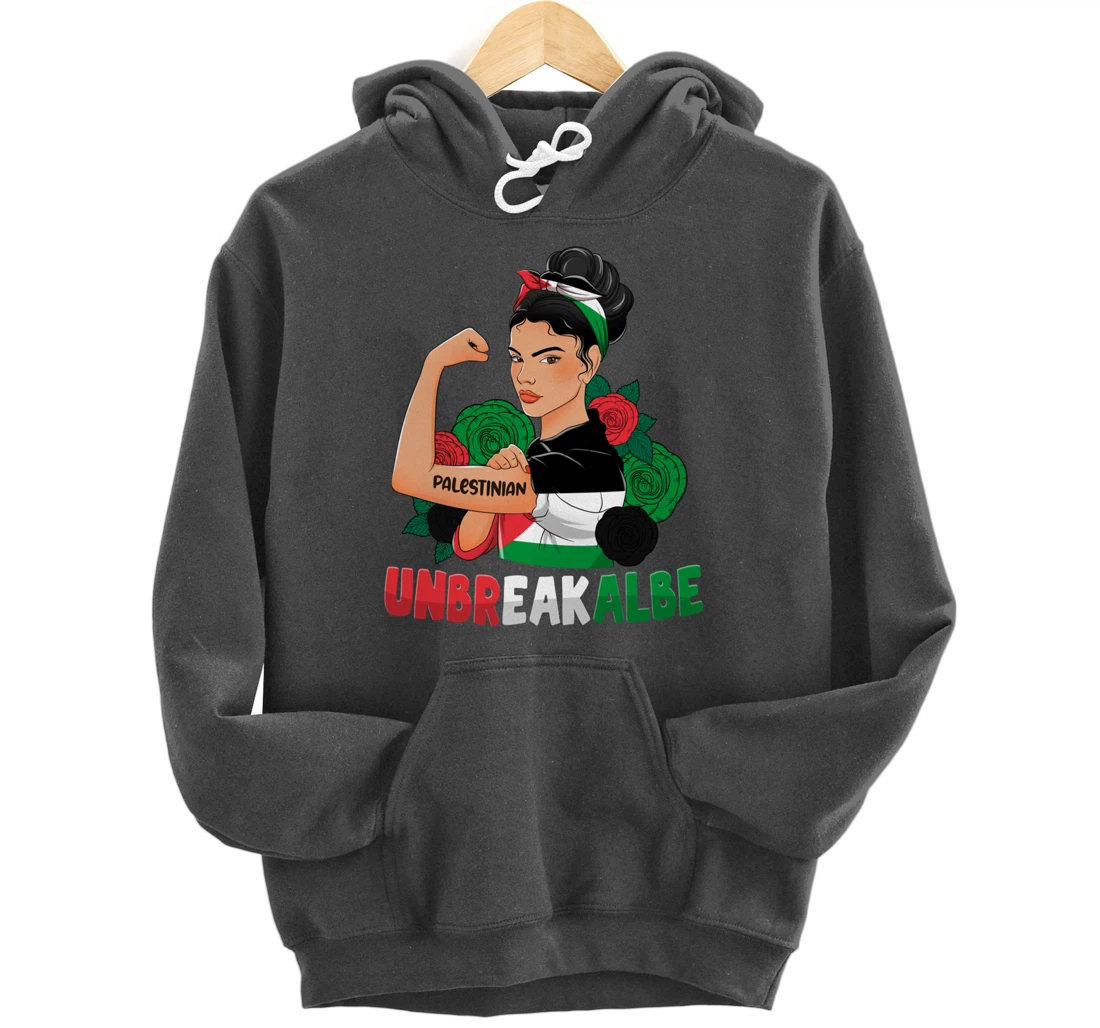 Messy Bun Palestinian Flag Palestine For Girls Womens Pullover Hoodie